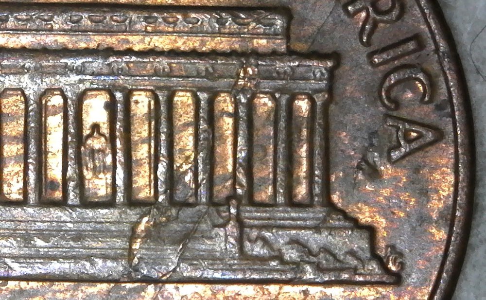 1972-P-Lincoln-Memorial-Cent-With-Monstrous-Lamination-Found-CRH!